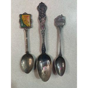 Vintage California Souvenir Spoons Set of 3 Silverplate Galaxy Wallace San Luis